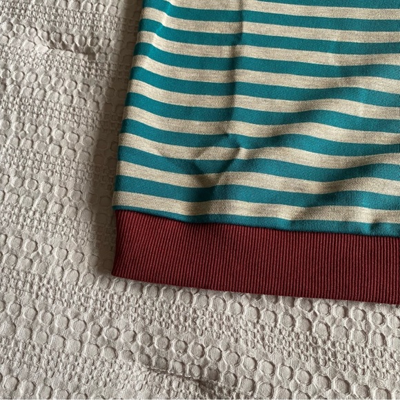 Free People Inspired Stripe Long Sleeve Crew Top Sweatshirt Oversized Small - Picture 6 of 9